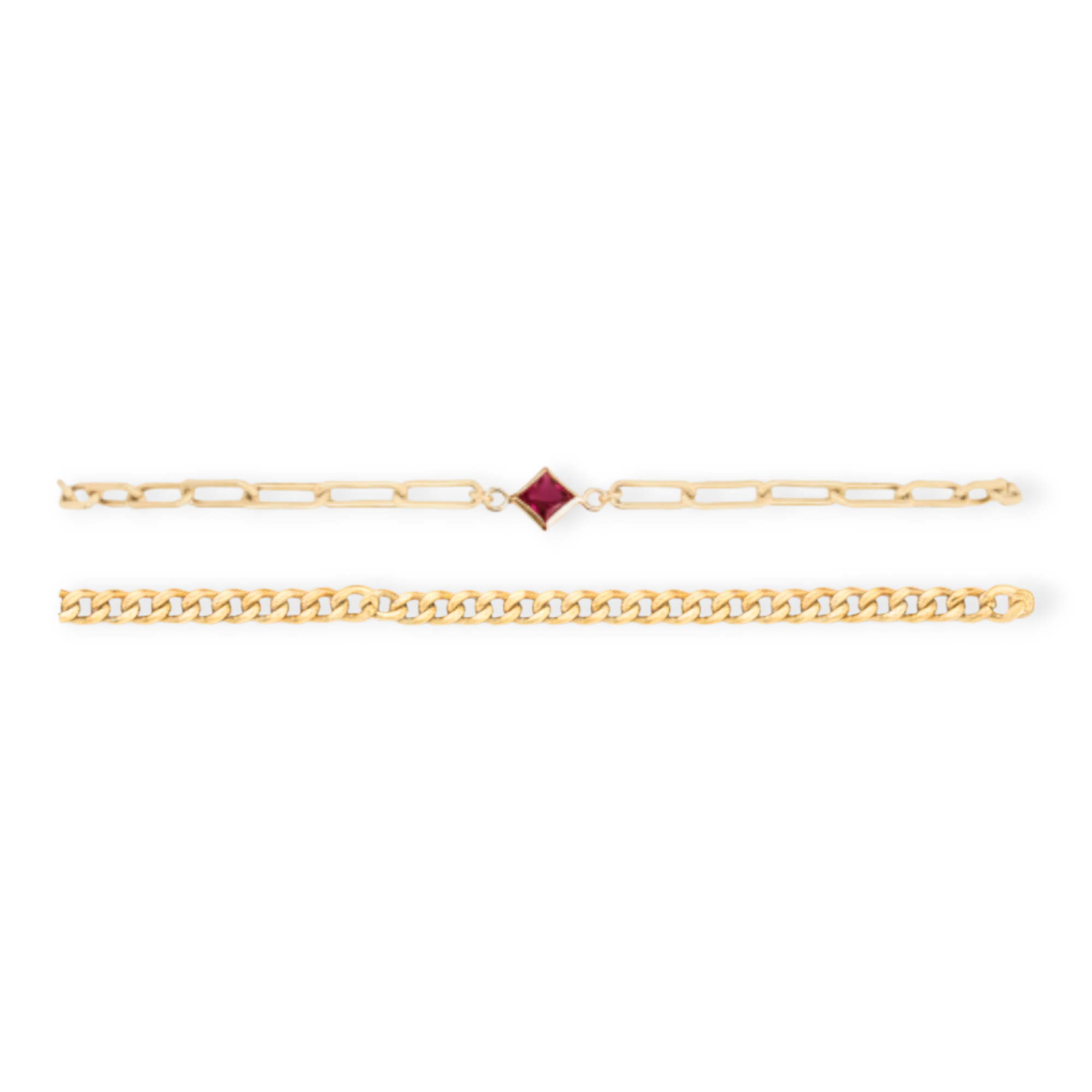 birthstone + gabi curb bracelet stack