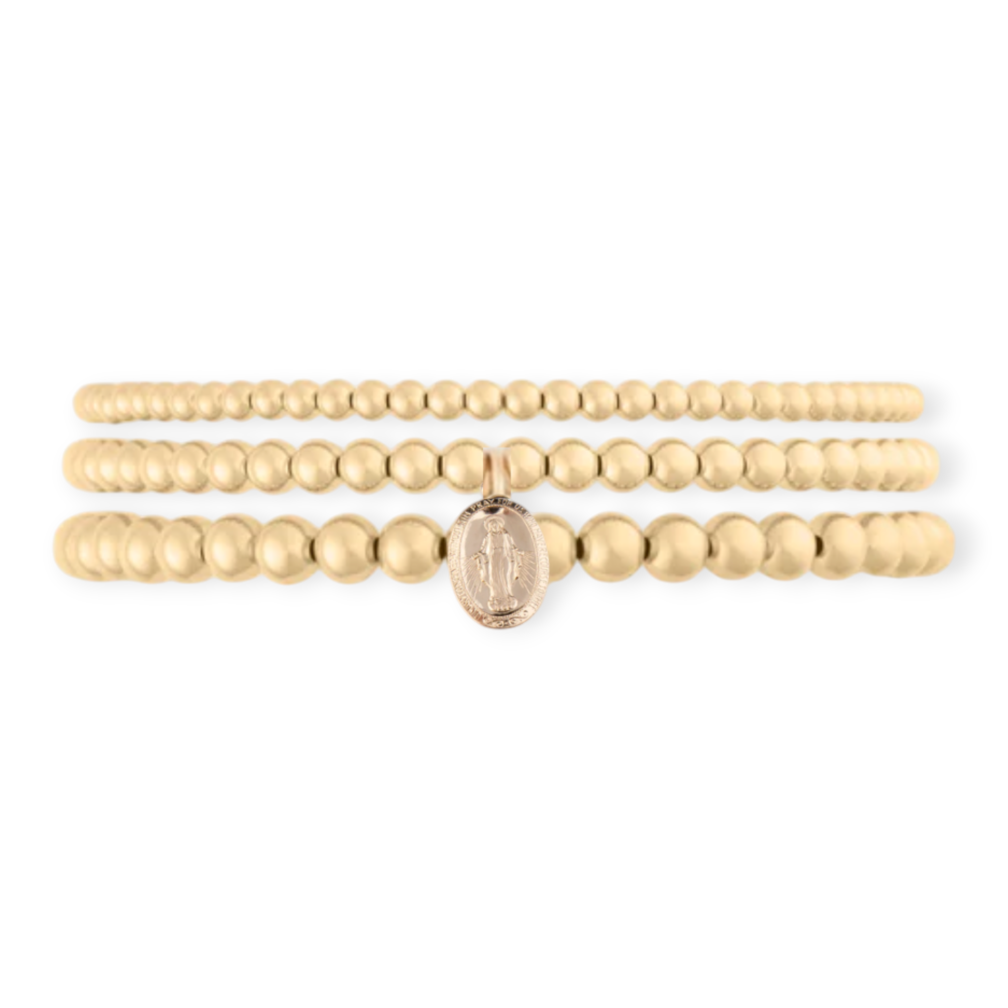 blessed mary juno bracelet triple stack (3+4+5mm)