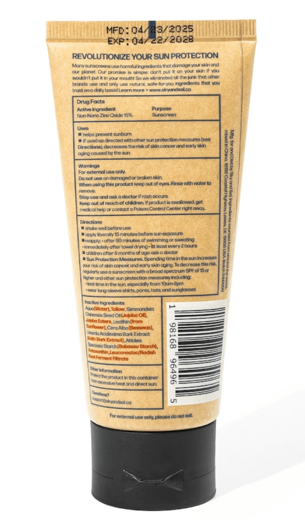 Sky and Sol Everyday Sunscreen SPF 30